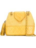 Chanel Vintage Bucket Shoulder Bag, Women's, Yellow/orange