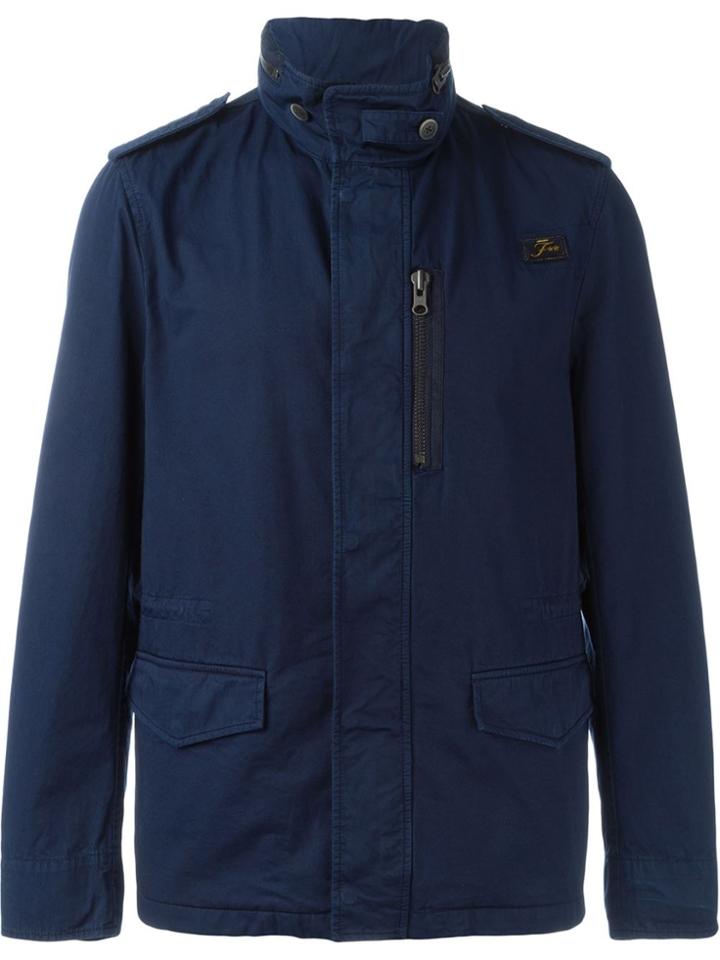 Fay Single Breasted Field Jacket - Blue