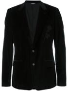 Dolce & Gabbana Velvet Blazer, Men's, Size: 50, Black, Cotton/spandex/elastane/cupro/silk