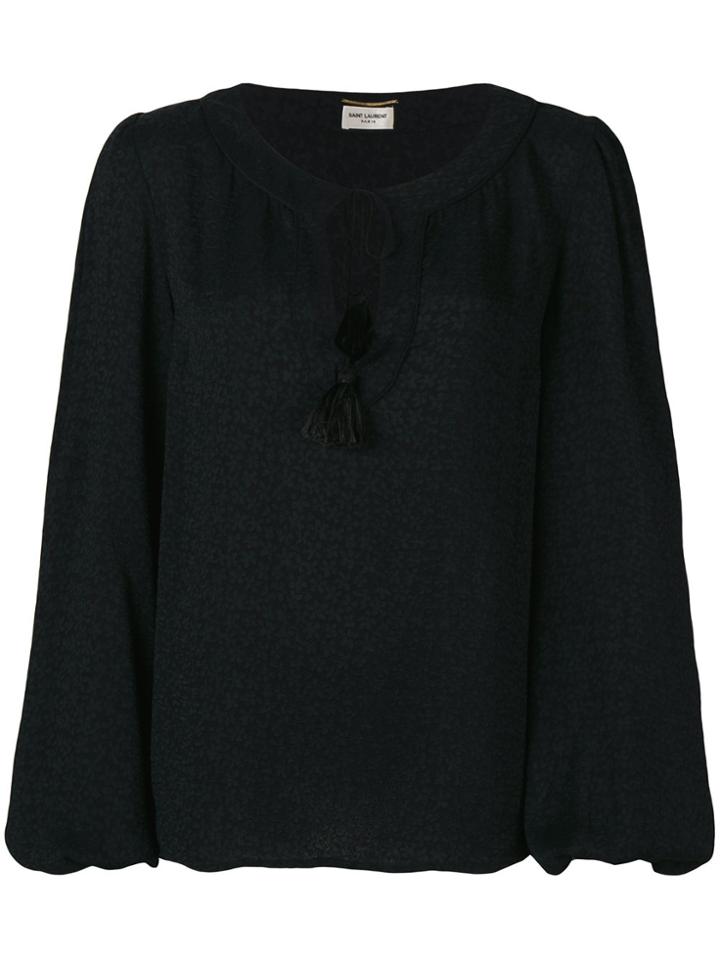 Saint Laurent Tassel Gypsy Blouse - Black