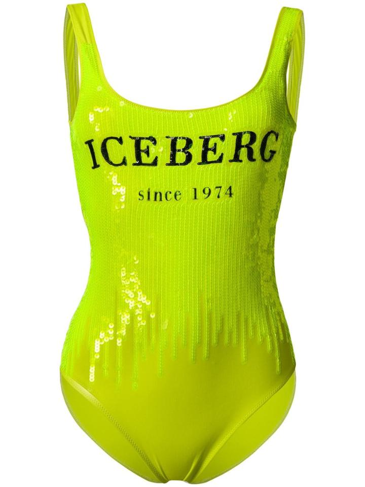 Iceberg Sequined Swimming Suit - Green