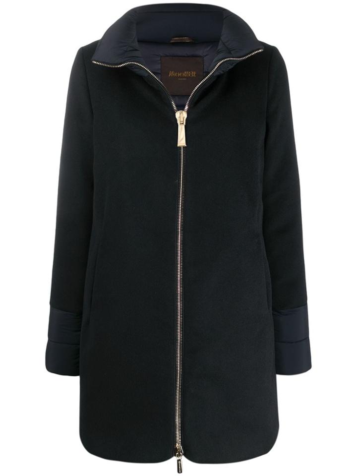 Moorer Mid-length Zip-up Coat - Blue