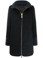 Moorer Mid-length Zip-up Coat - Blue