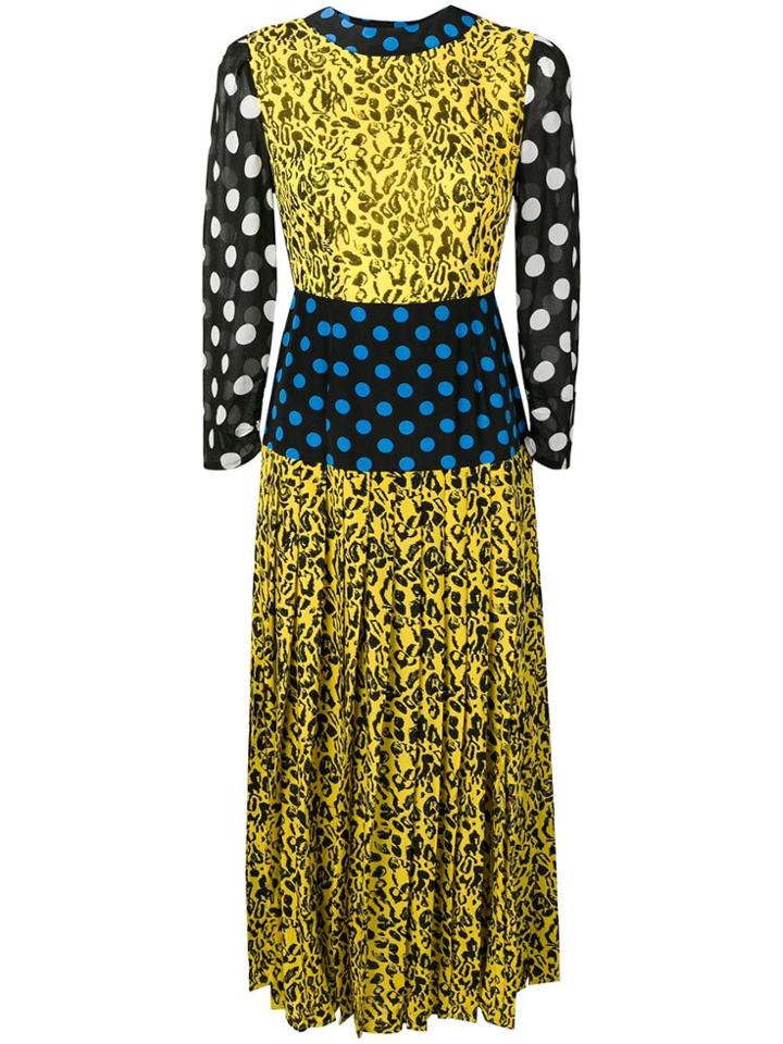 Rixo London Mixed Print Dress - Yellow