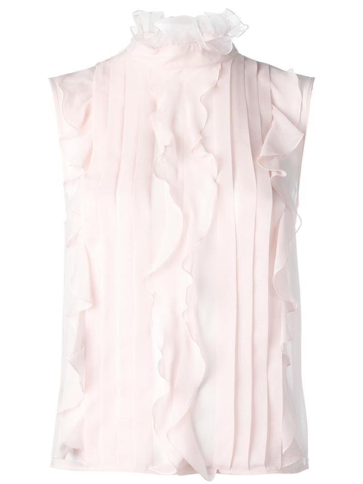 Giambattista Valli Ruffled Blouse, Women's, Size: 42, Pink/purple, Silk