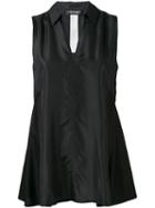 Twin-set Sleeveless Shirt, Women's, Size: Xxl, Black, Silk/cotton