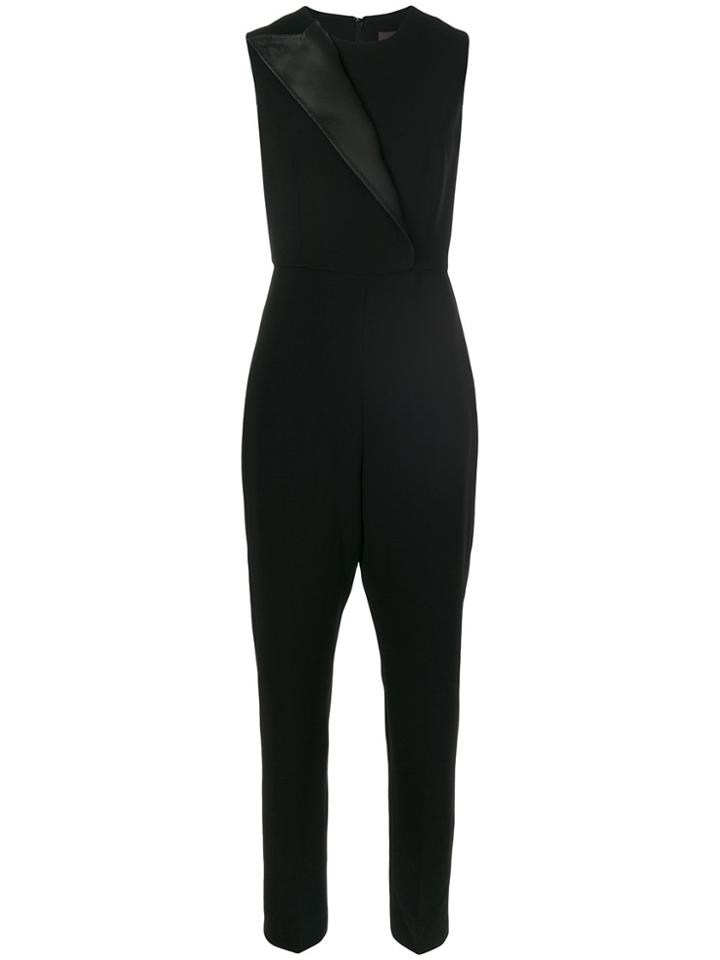 Max Mara Sleeveless Lapel Detail Jumpsuit - Black