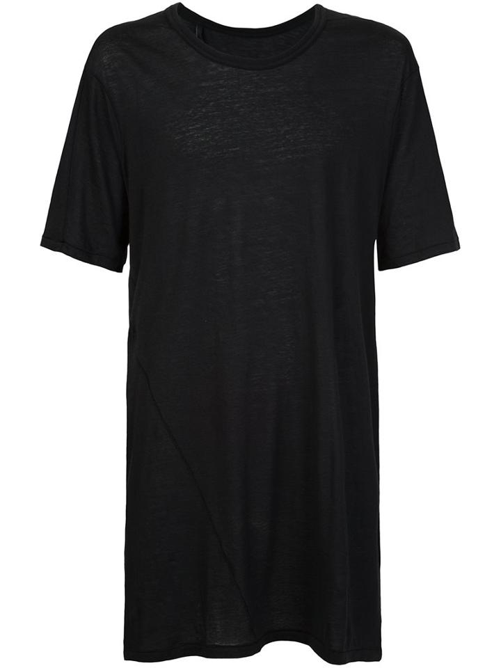 11 By Boris Bidjan Saberi Long Fit T-shirt, Men's, Size: Small, Black, Cotton/cashmere