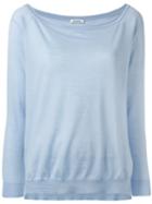 P.a.r.o.s.h. - Cashmere Knitted Slit-hem Sweater - Women - Cashmere - M, Blue, Cashmere