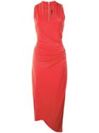 Nicole Miller Asymmetric Hem Dress - Red