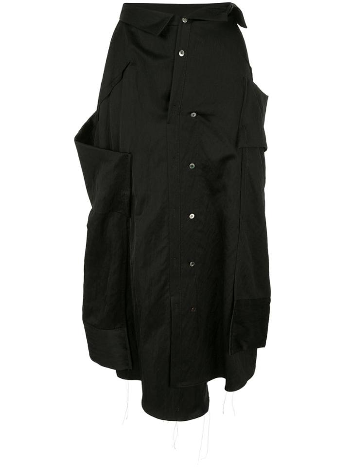 Irene The Shirt Pressed Skirt - Black