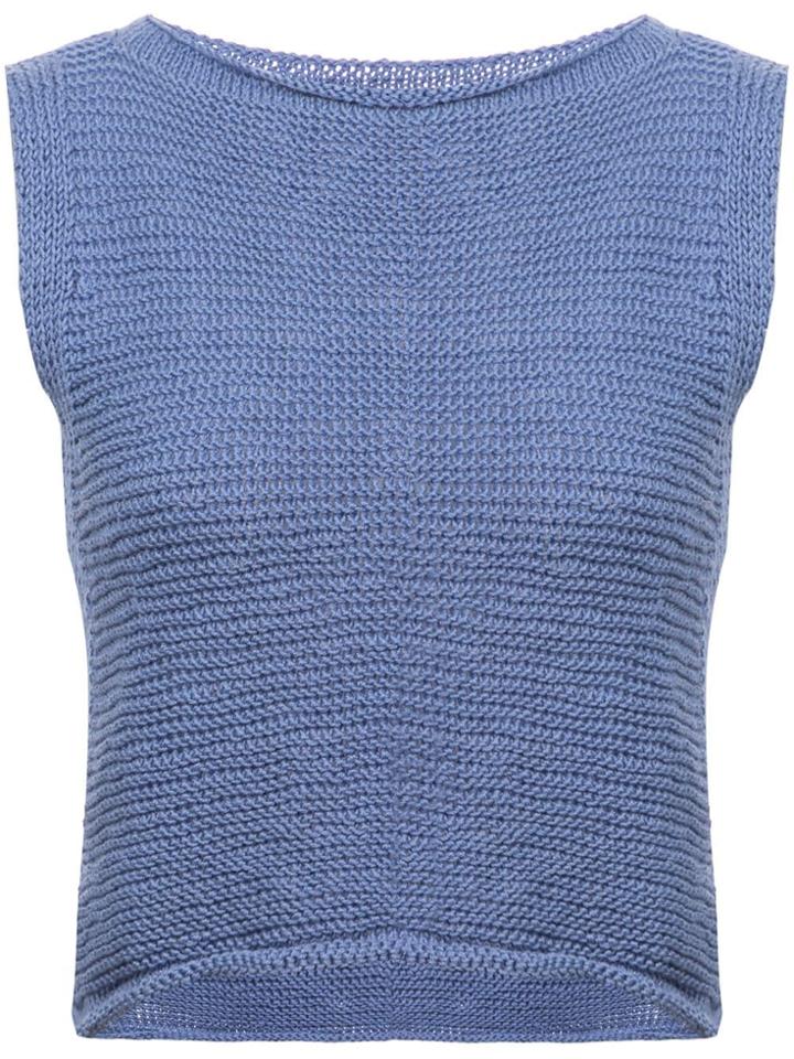 Voz Knitted Crop Top - Blue