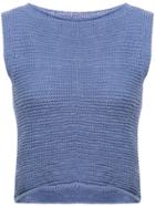 Voz Knitted Crop Top - Blue