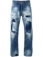 Simon Miller Patched Straight-leg Jeans, Size: 32, Blue, Cotton