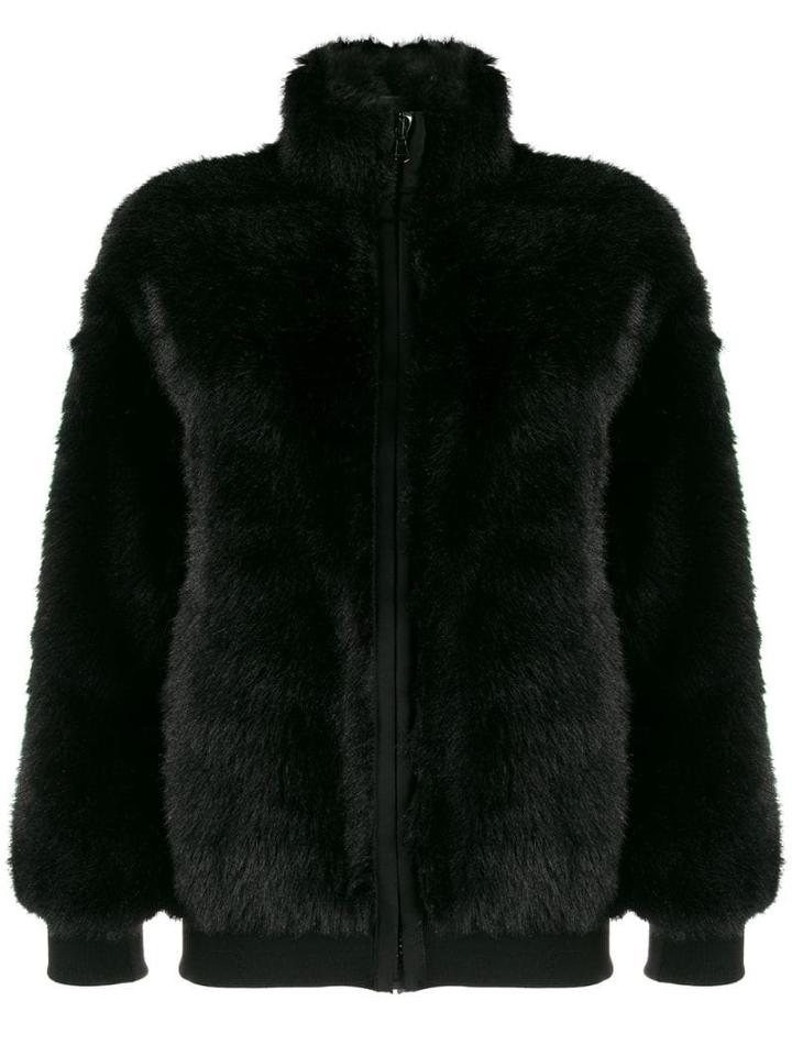 Moschino Appliquéd Bomber Jacket - Black