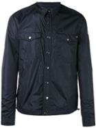 Moncler 'trionphe' Collared Jacket, Men's, Size: 6, Blue, Cotton/polyamide
