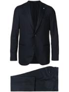 Lardini Pinstripe Two Piece Suit - Blue
