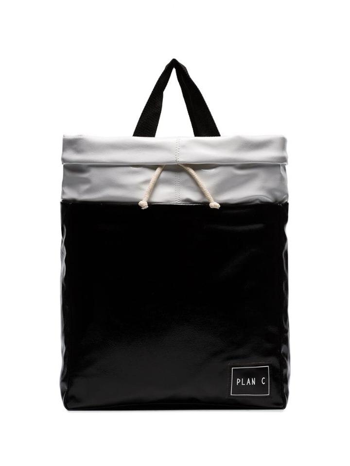 Plan C Two-tone Tote Bag - Black