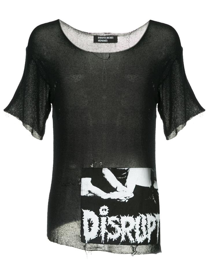 Enfants Riches Déprimés Distrupt Destroyed Knit T-shirt - Black
