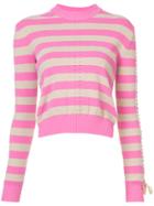 Fendi Striped Perforated Patterned Sweater - Pink & Purple