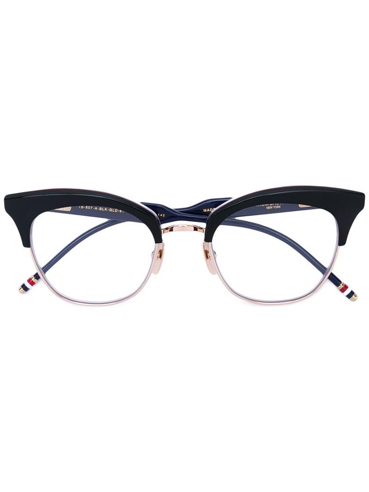 Thom Browne - Cat Eye Glasses - Women - Metal - One Size, Black, Metal