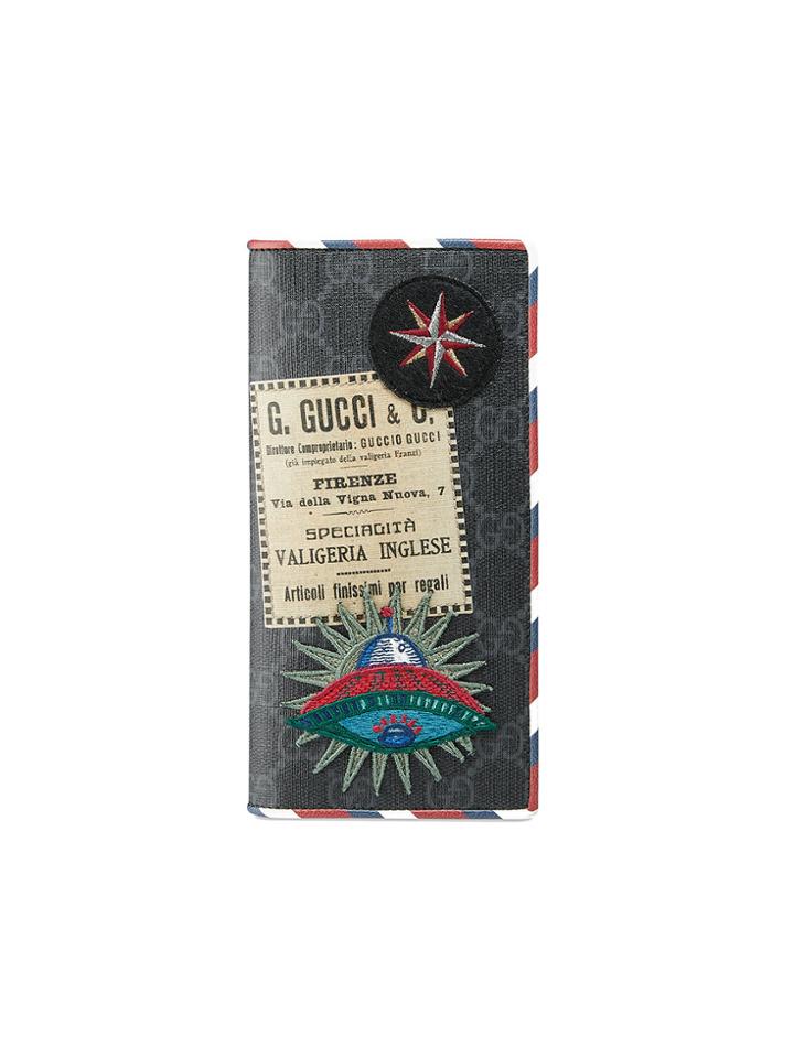 Gucci Night Courrier Gg Supreme Long Wallet - Black