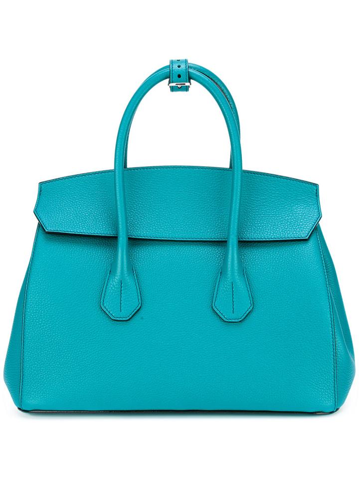 Bally Sienna Tote, Women's, Blue, Calf Leather