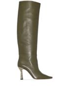 Wandler Green Lina 95 Leather Glitter Heel Boots
