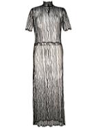 Filles A Papa Cascade Sheer Midi Dress - Black