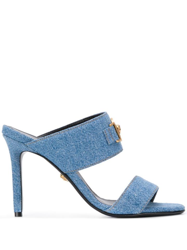 Versace Icon Denim Sandals - Blue