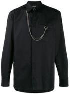 Just Cavalli Chain-embellished Long-sleeve Shirt - Black