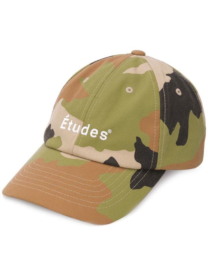 Études Tuff Logo Camouflage Cap - Green
