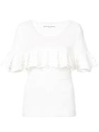 Apiece Apart Knitted Ruffled Top - White