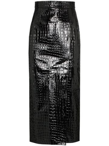 Aleksandre Akhalkatsishvili Crocodile Effect Pencil Skirt - Black