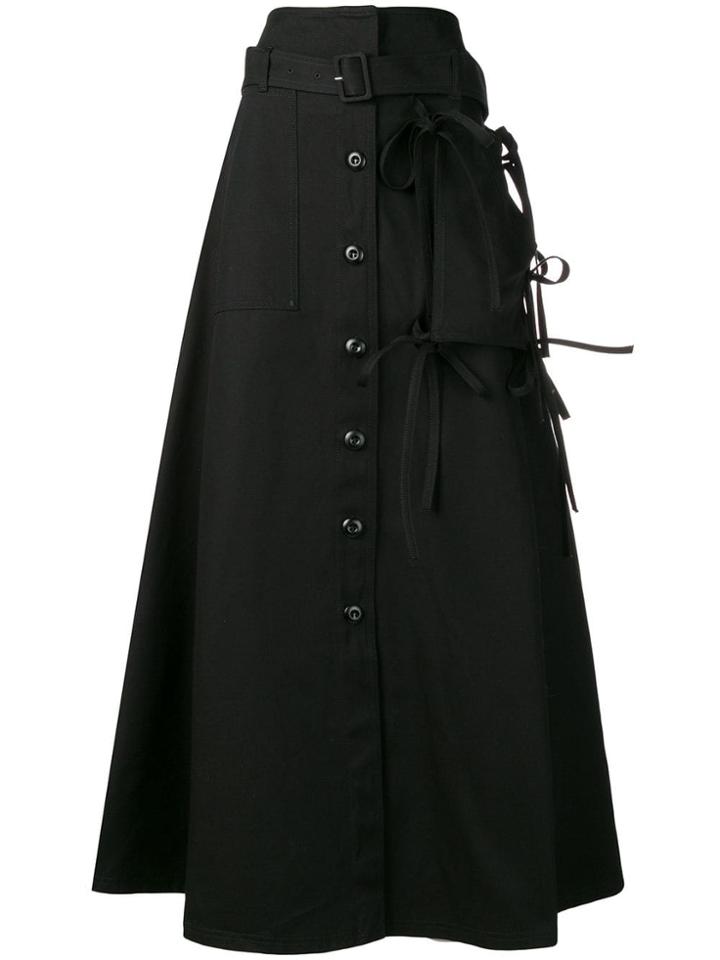 Mm6 Maison Margiela High-waisted Flared Skirt - Black
