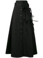 Mm6 Maison Margiela High-waisted Flared Skirt - Black