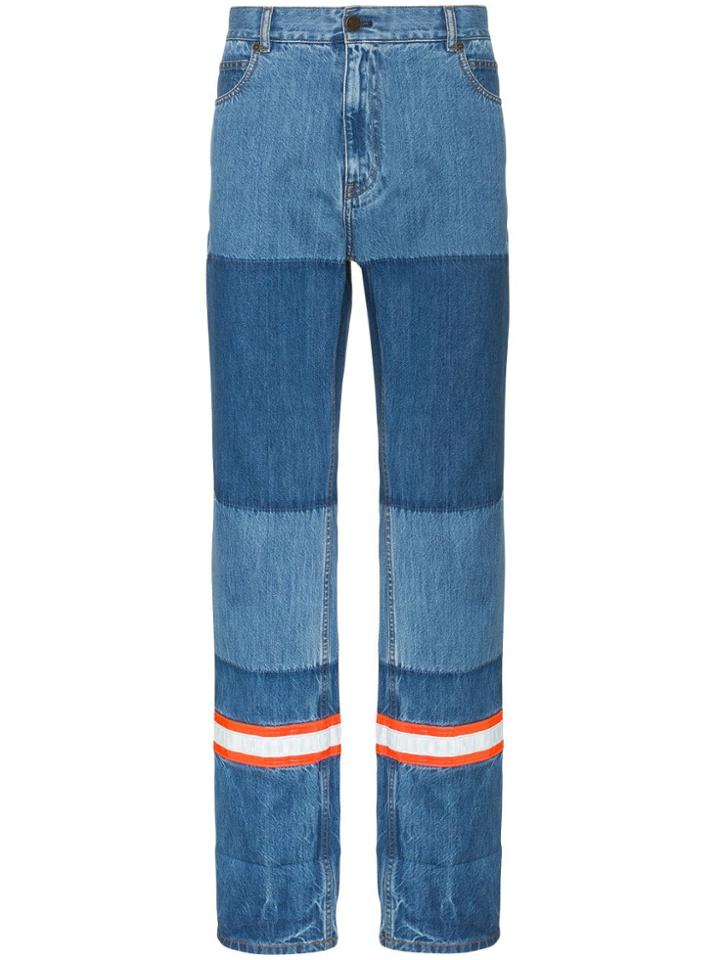 Calvin Klein 205w39nyc Straight Leg Cotton Patchwork Jeans With