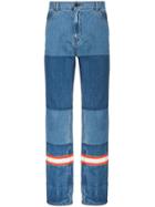 Calvin Klein 205w39nyc Straight Leg Cotton Patchwork Jeans With