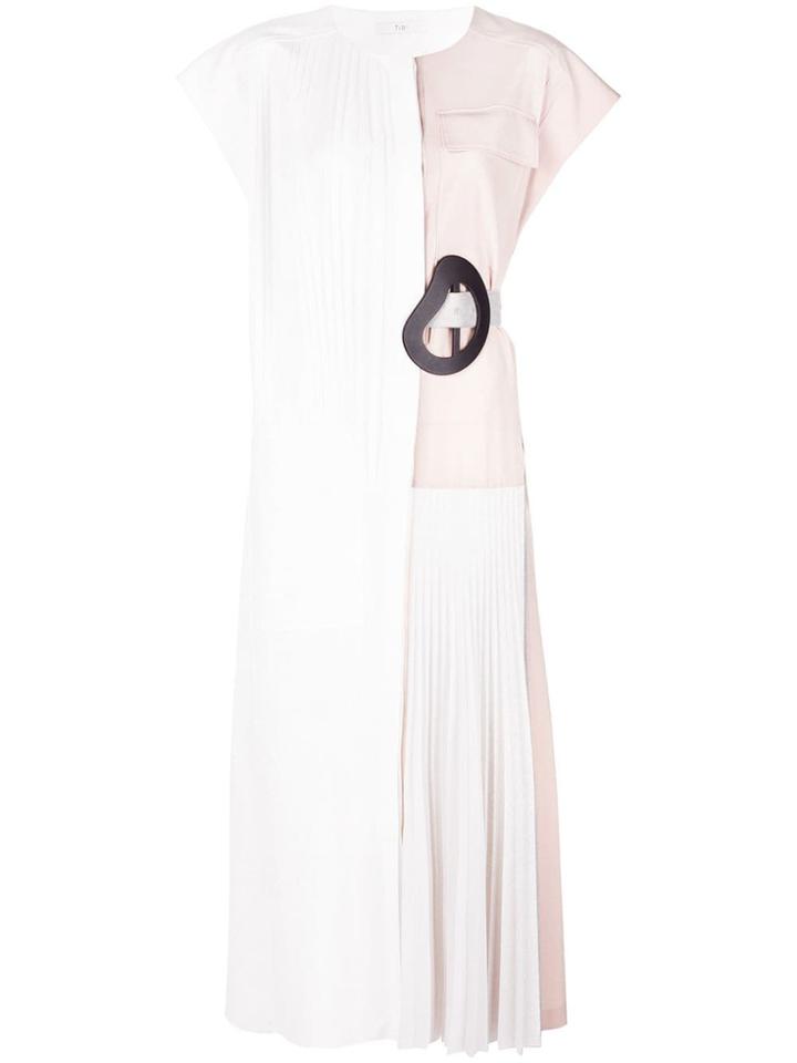 Tibi Edith Pleated Dress - Neutrals