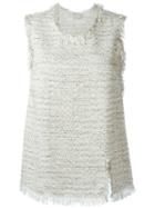 Lanvin Fringed Tweed Top