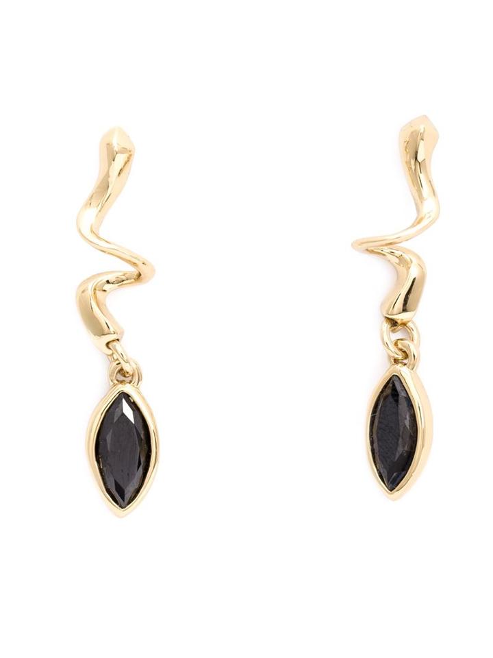 Eddie Borgo Drop Onyx Curved Earrings