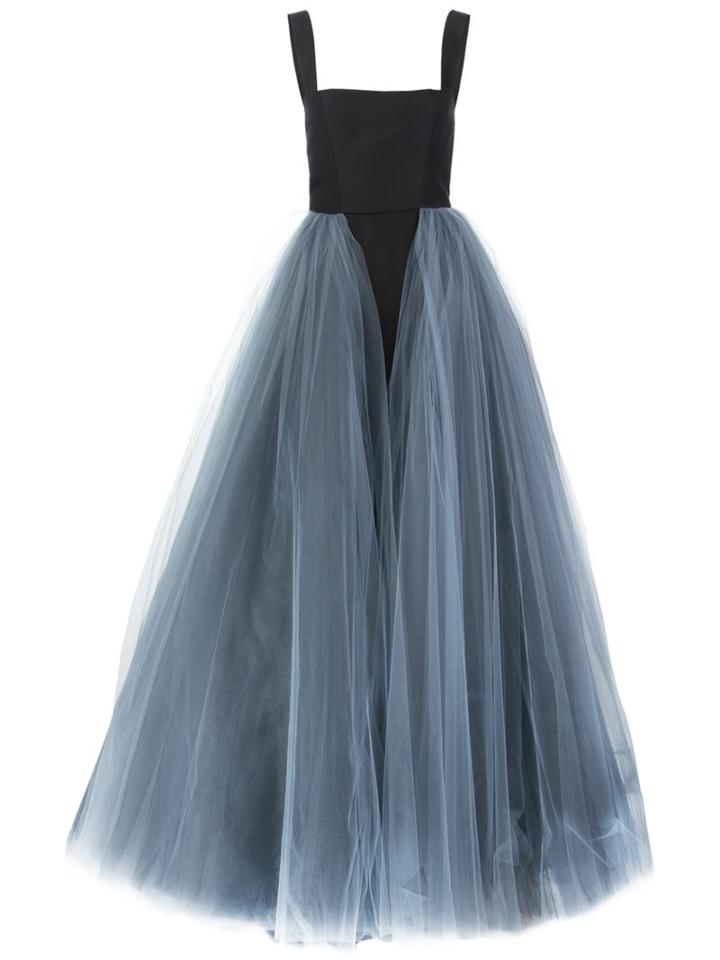Christian Siriano Layered Tule Gown, Women's, Size: 6, Black, Silk