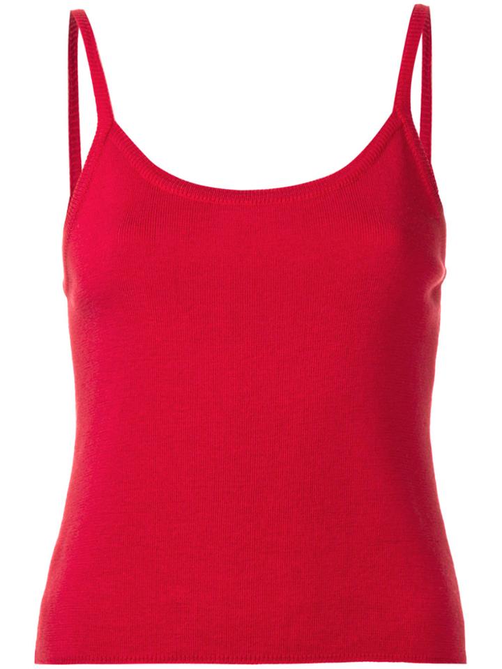 Giorgio Armani Vintage Scoop Neck Knitted Vest Top - Red