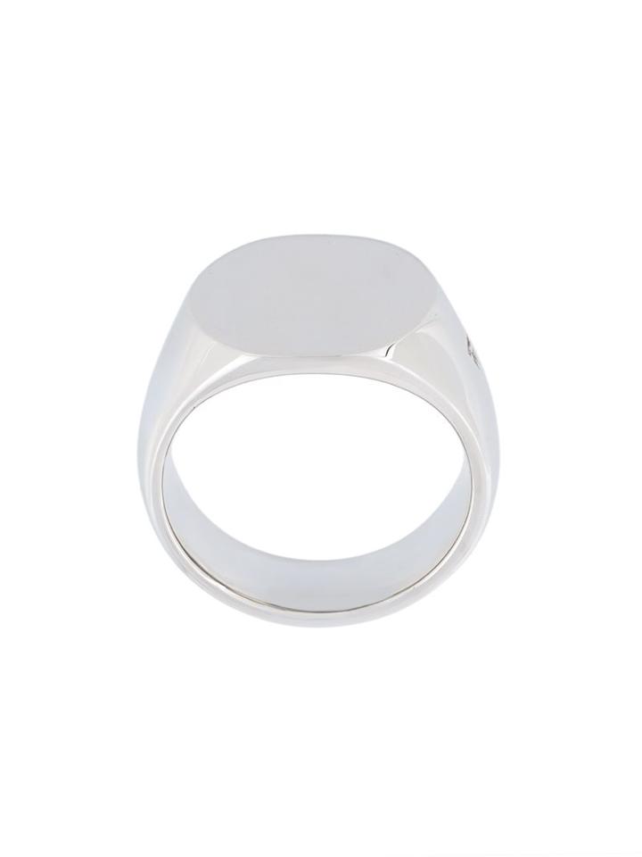 Tom Wood 'the Oval' Signet Ring, Adult Unisex, Size: 52, Metallic