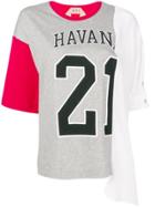 No21 Oversized Varsity Print T-shirt - Grey