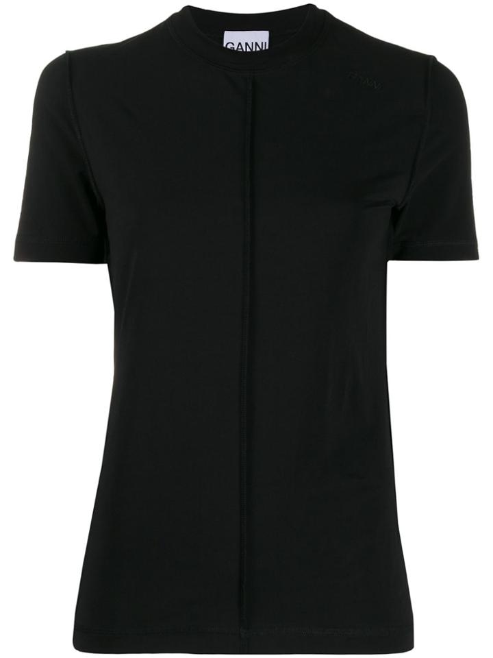 Ganni Split-seam Jersey T-shirt - Black