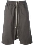 Rick Owens Drkshdw Casual Drop-crotch Shorts, Men's, Size: Large, Grey, Cotton