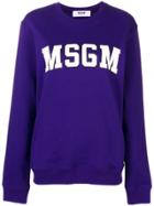 Msgm Logo Patch Sweatshirt - Pink & Purple