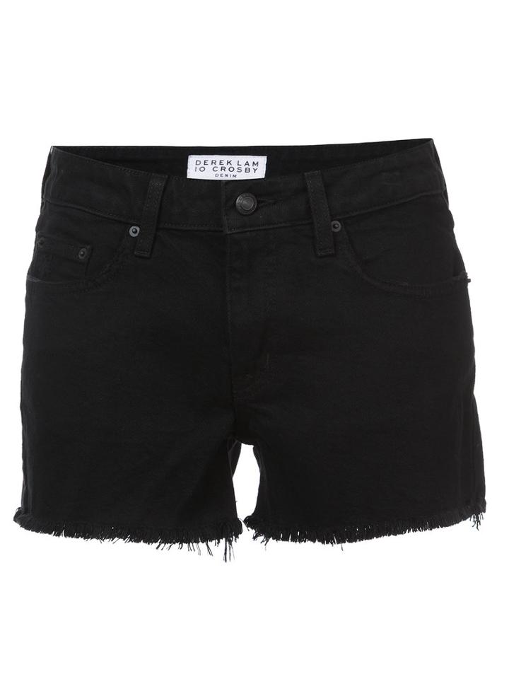 Derek Lam 10 Crosby - Frayed Denim Shorts - Women - Cotton/elastodiene - 26, Black, Cotton/elastodiene