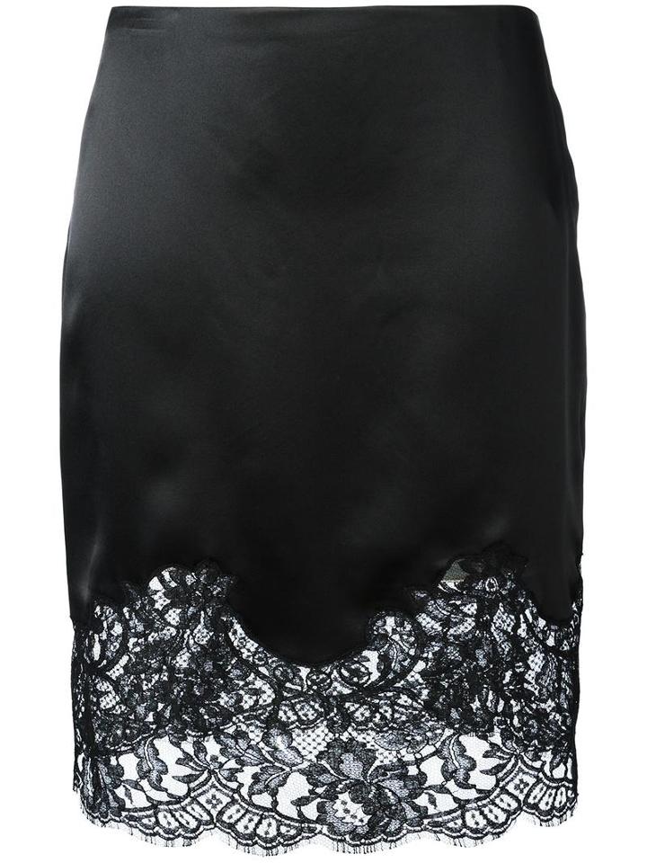 Givenchy Lace Panel Pencil Skirt, Women's, Size: 38, Black, Silk/cotton/polyamide